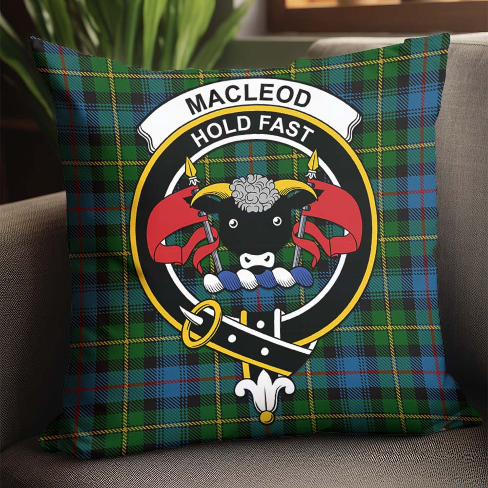 MacLeod of Skye Tartan Pillow Cover with Family Crest - Tartanvibesclothing