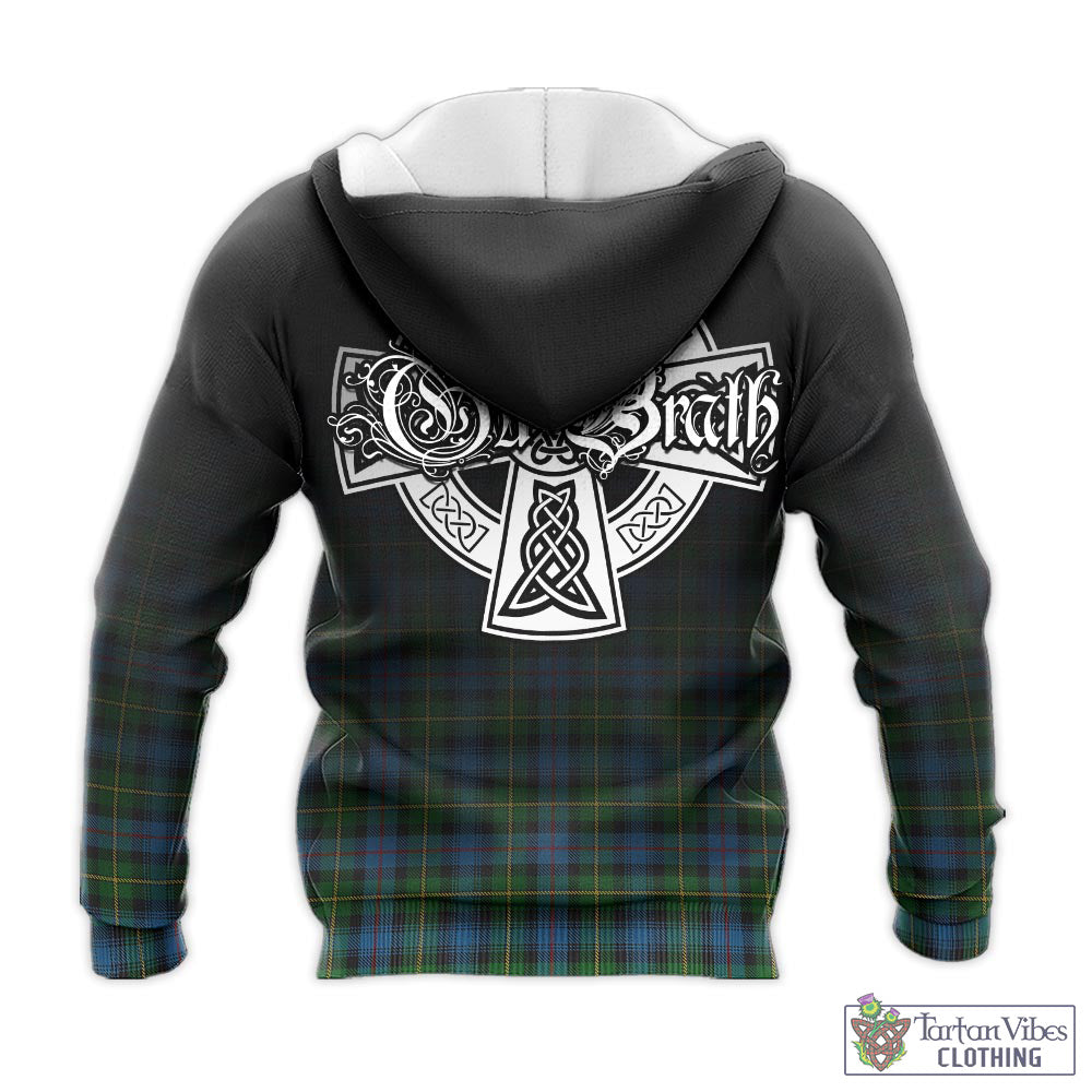 Tartan Vibes Clothing MacLeod of Skye Tartan Knitted Hoodie Featuring Alba Gu Brath Family Crest Celtic Inspired