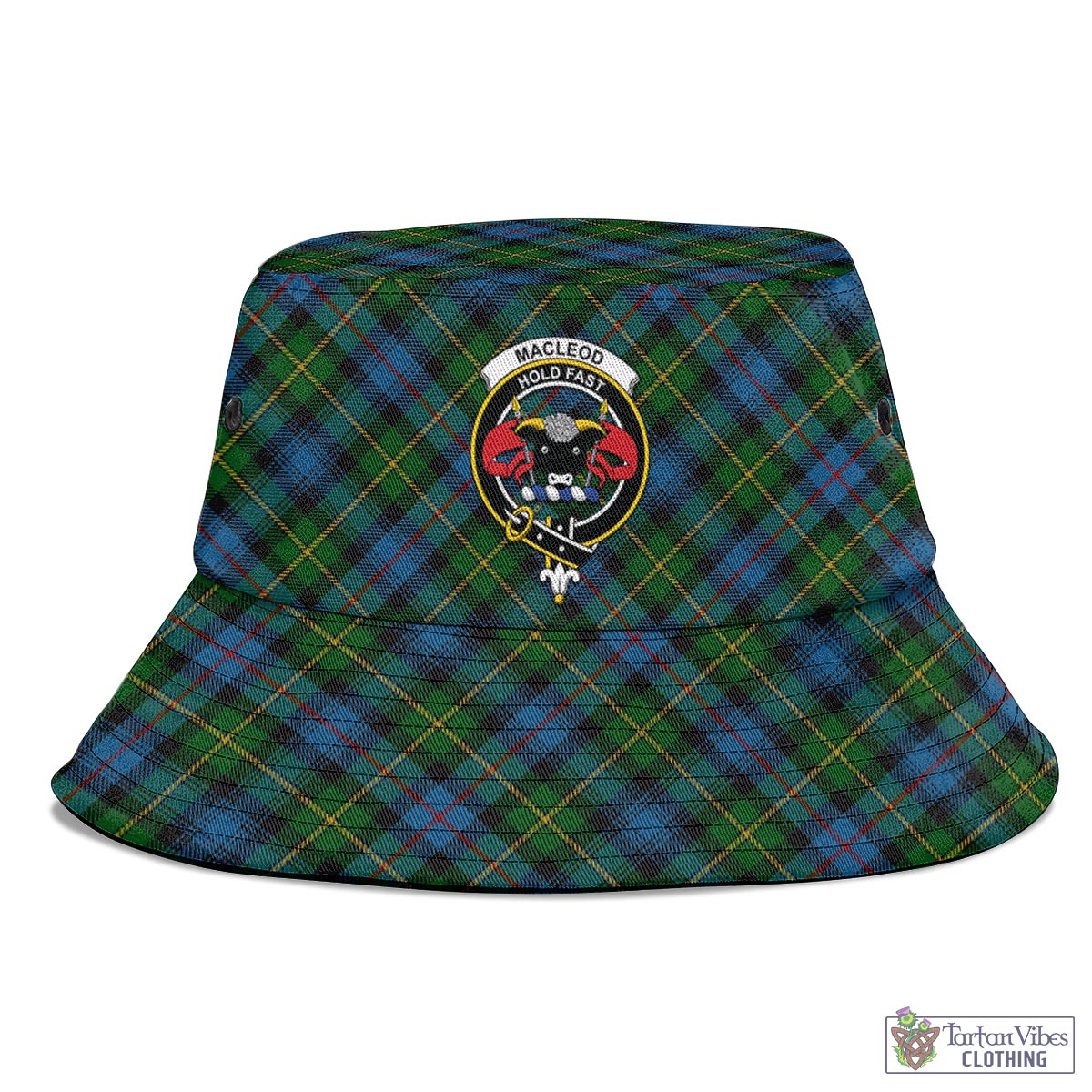 Tartan Vibes Clothing MacLeod of Skye Tartan Bucket Hat with Family Crest