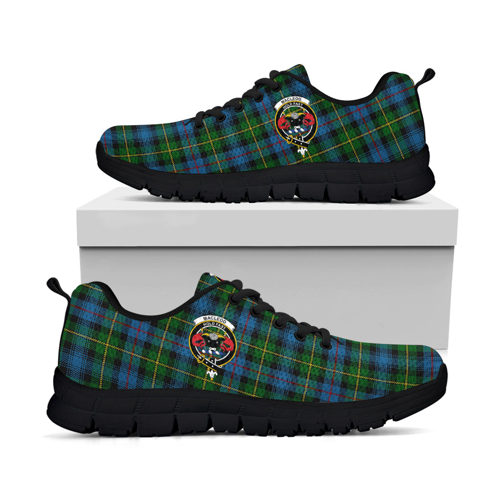 MacLeod of Skye Tartan Sneakers with Family Crest - Tartan Vibes Clothing