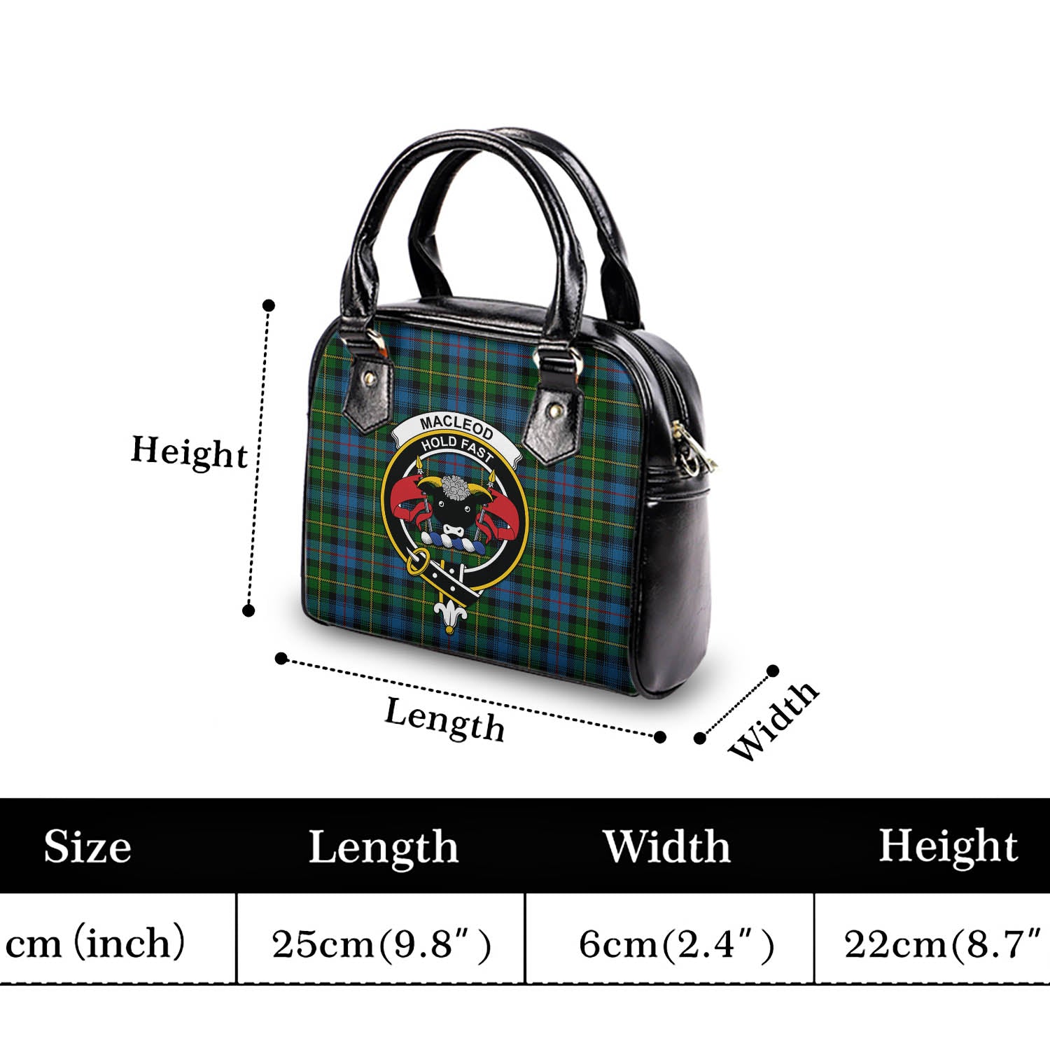 MacLeod of Skye Tartan Shoulder Handbags with Family Crest - Tartanvibesclothing