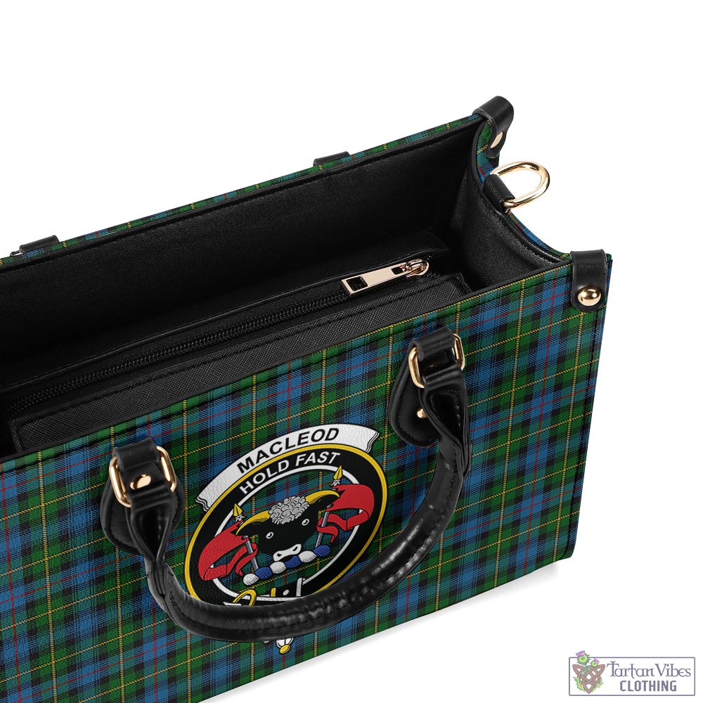 Tartan Vibes Clothing MacLeod of Skye Tartan Luxury Leather Handbags with Family Crest