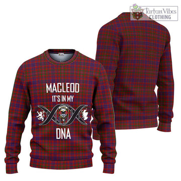 MacLeod Red Tartan Ugly Sweater with Family Crest DNA In Me Style