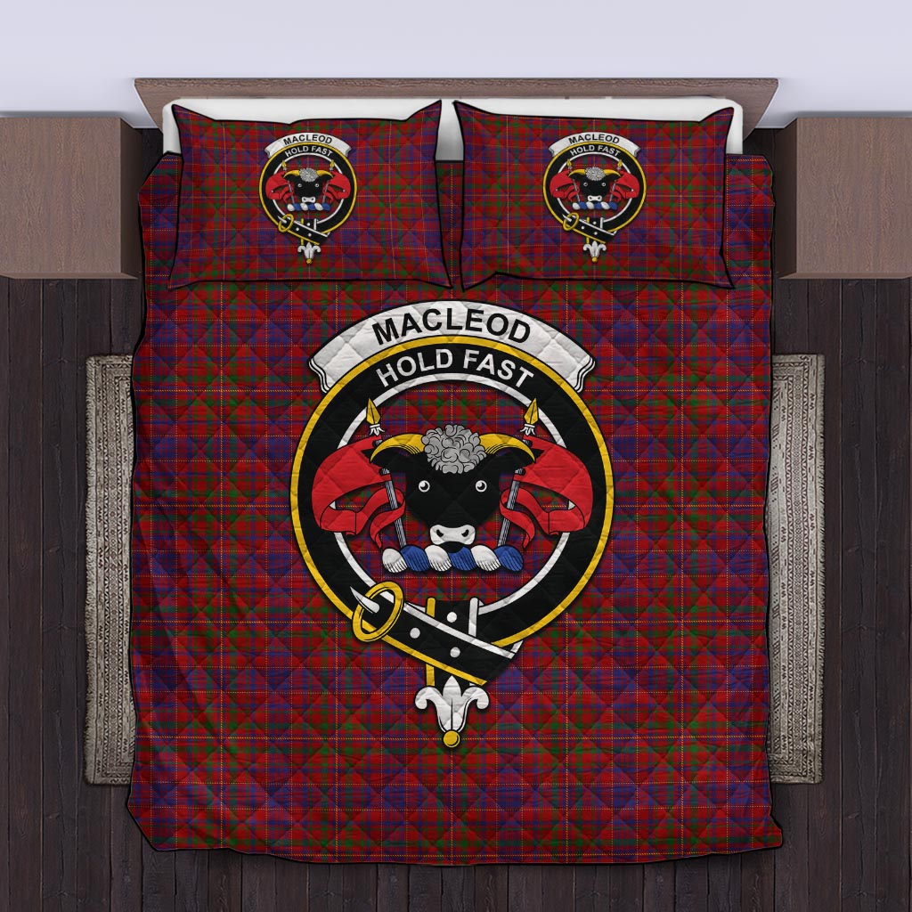 MacLeod Red Tartan Quilt Bed Set with Family Crest Twin - Tartan Vibes Clothing