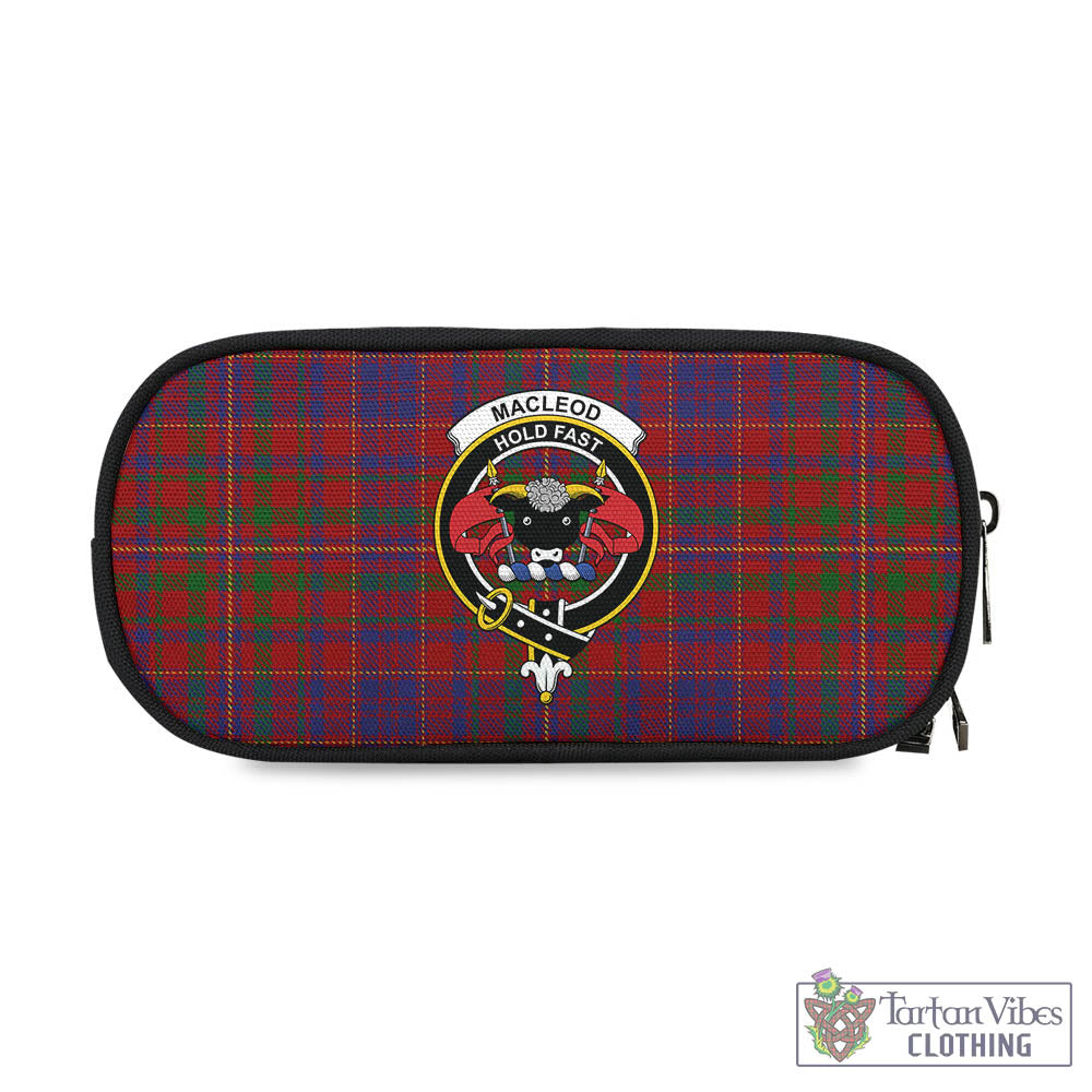 Tartan Vibes Clothing MacLeod Red Tartan Pen and Pencil Case with Family Crest