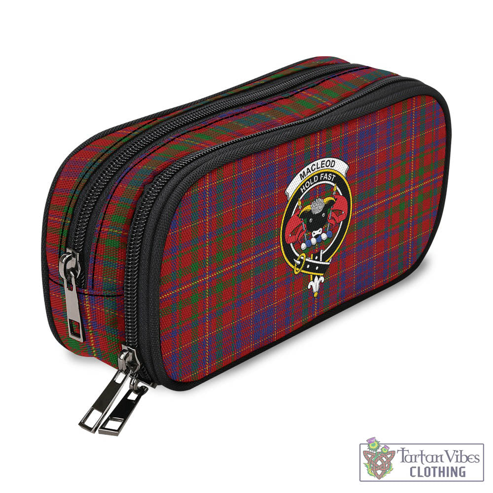 Tartan Vibes Clothing MacLeod Red Tartan Pen and Pencil Case with Family Crest