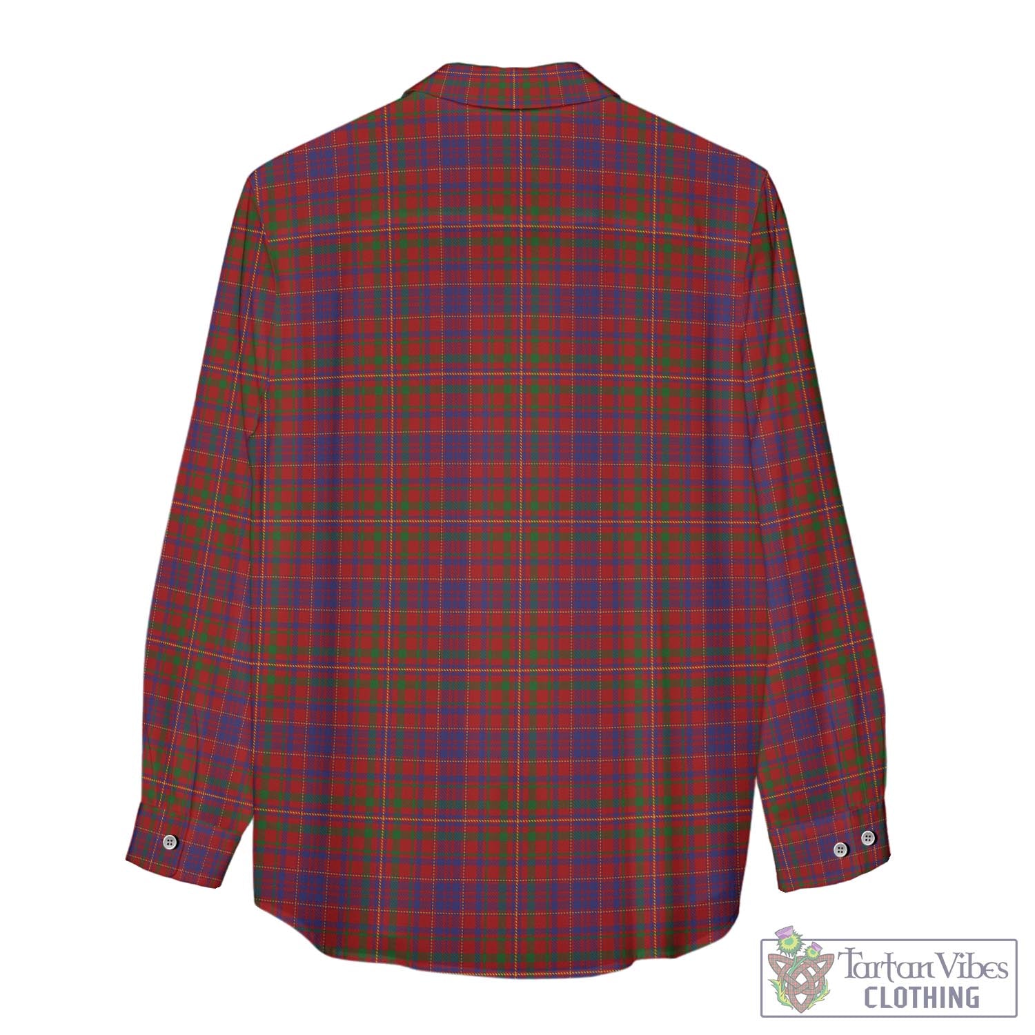 Tartan Vibes Clothing MacLeod Red Tartan Womens Casual Shirt with Family Crest