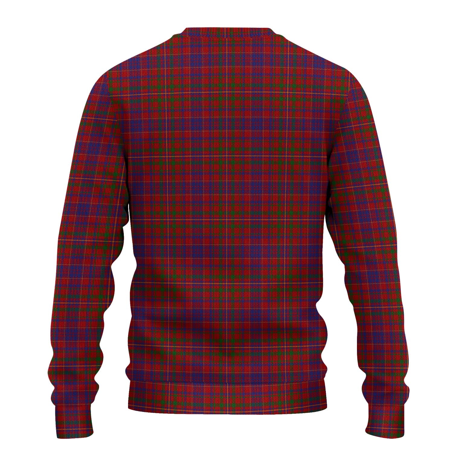 MacLeod Red Tartan Knitted Sweater with Family Crest - Tartanvibesclothing