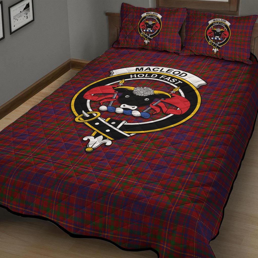 MacLeod Red Tartan Quilt Bed Set with Family Crest - Tartan Vibes Clothing