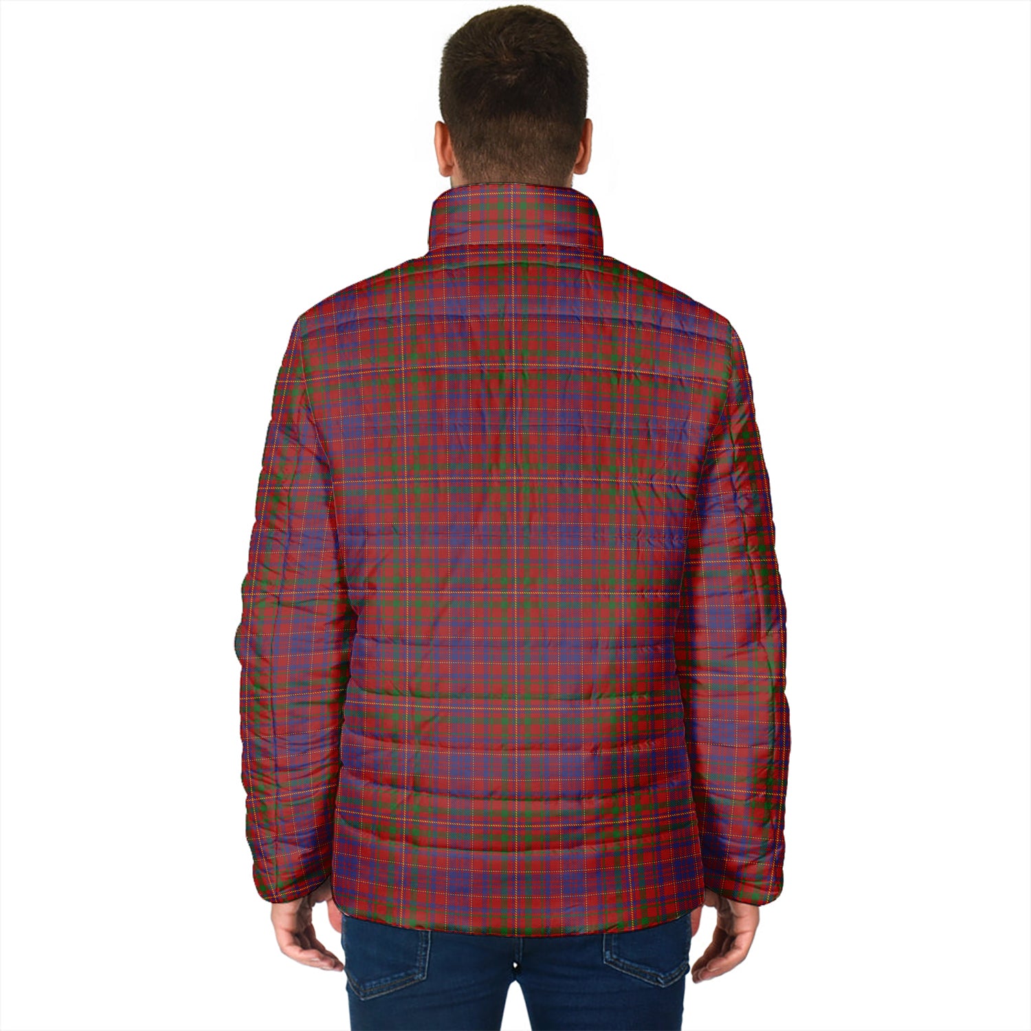 MacLeod Red Tartan Padded Jacket with Family Crest - Tartan Vibes Clothing