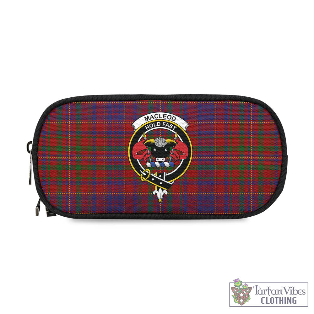 Tartan Vibes Clothing MacLeod Red Tartan Pen and Pencil Case with Family Crest