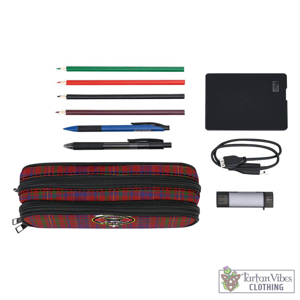 Tartan Vibes Clothing MacLeod Red Tartan Pen and Pencil Case with Family Crest