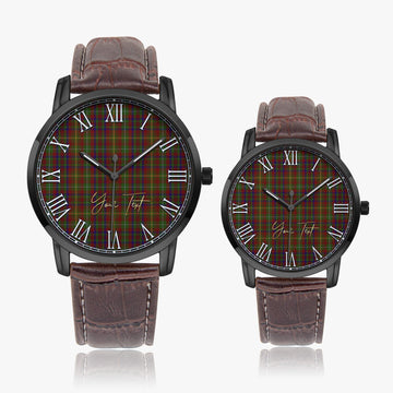 MacMaster (McMaster) Tartan Personalized Your Text Leather Trap Quartz Watch - Tartan Vibes Clothing