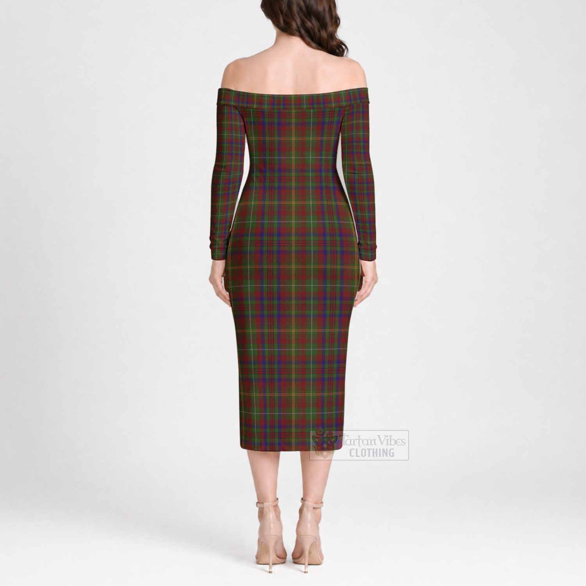 MacMaster (McMaster) Tartan Off Shoulder Long Sleeve Dress - Tartan Vibes Clothing