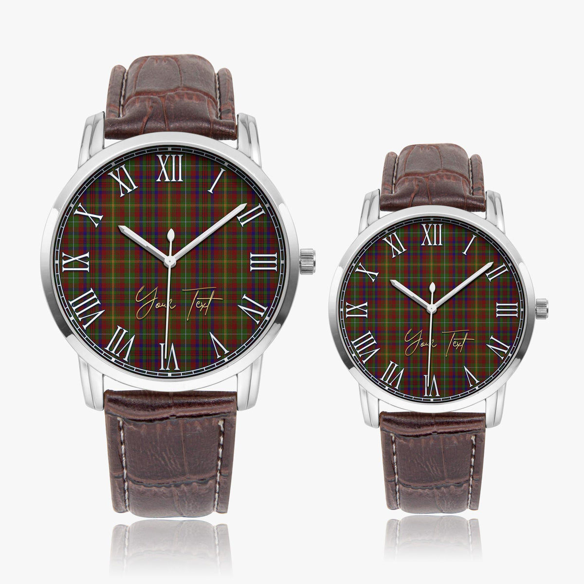 MacMaster (McMaster) Tartan Personalized Your Text Leather Trap Quartz Watch - Tartan Vibes Clothing