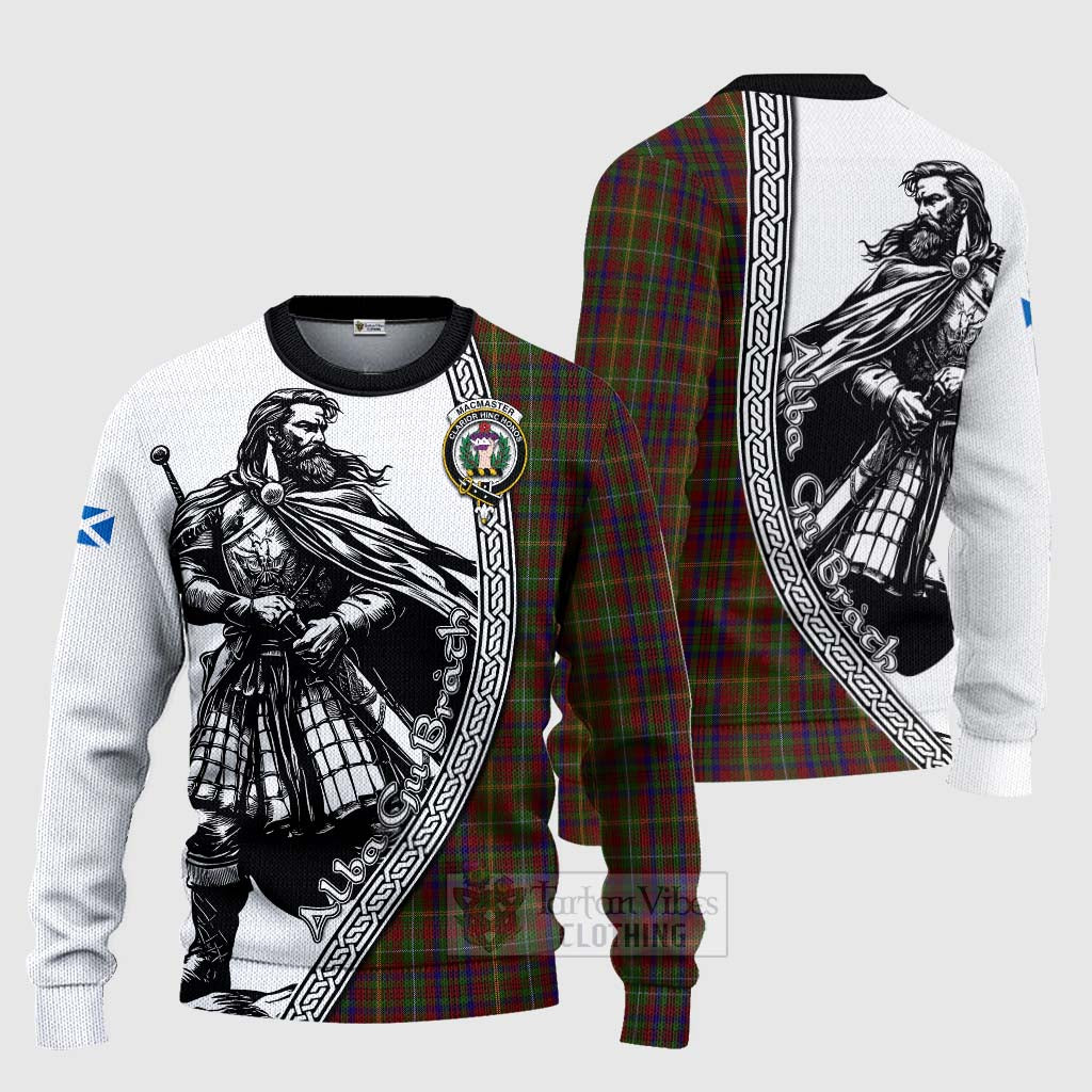 Tartan Vibes Clothing MacMaster (McMaster) Tartan Clan Crest Knitted Sweater with Highlander Warrior Celtic Style