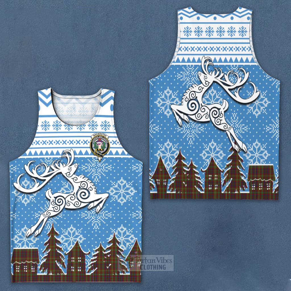 Tartan Vibes Clothing MacMaster (McMaster) Clan Christmas Men's Tank Top Celtic Reindeer Style