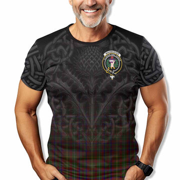 MacMaster (McMaster) Tartan T-Shirt with Family Crest Celtic Thistle Vibes