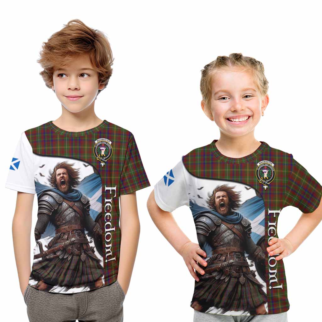 Tartan Vibes Clothing MacMaster (McMaster) Crest Tartan Kid T-Shirt Inspired by the Freedom of Scottish Warrior