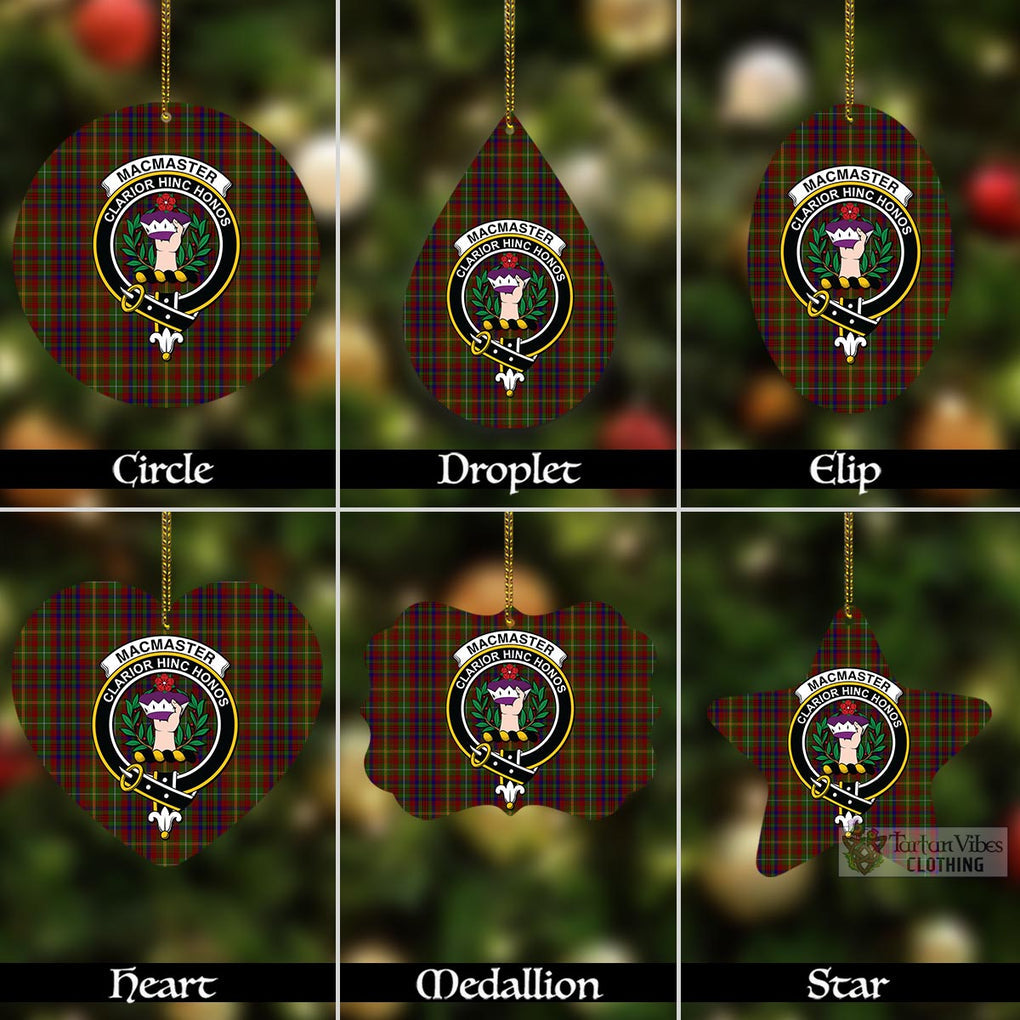 Tartan Vibes Clothing MacMaster (McMaster) Tartan Christmas Aluminium Ornament with Family Crest