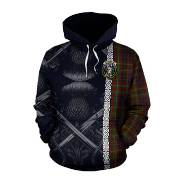 MacMaster (McMaster) Tartan Cotton Hoodie with Family Crest Cross Sword Thistle Celtic Vibes Pullover Hoodie XS - Tartan Vibes Clothing