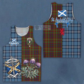 MacMaster (McMaster) Tartan Men's Tank Top Happy St. Andrew's Day Half Tartan Style Men - Tartan Vibes Clothing