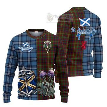 MacMaster (McMaster) Tartan Knitted Sweater Happy St. Andrew's Day Half Tartan Style Unisex - Tartan Vibes Clothing
