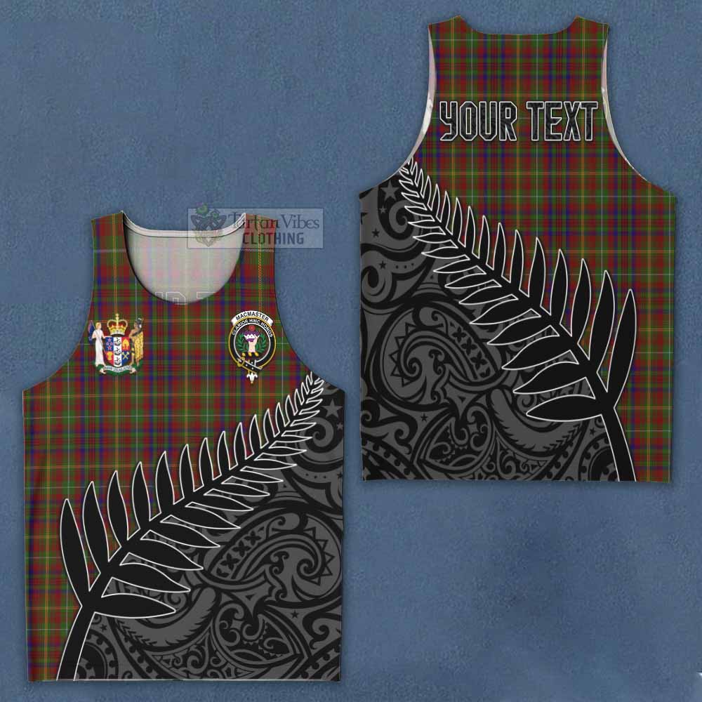 Tartan Vibes Clothing MacMaster (McMaster) Crest Tartan Men's Tank Top with New Zealand Silver Fern Half Style