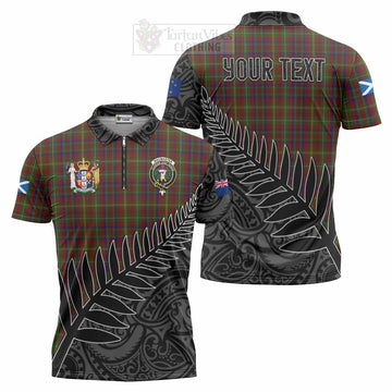 MacMaster (McMaster) Crest Tartan Zipper Polo Shirt with New Zealand Silver Fern Half Style