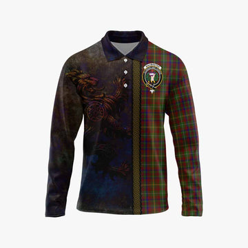 MacMaster (McMaster) Tartan Family Crest Long Sleeve Polo Shirt Alba Gu Brath Be Brave Lion Ancient Style Unisex - Tartan Vibes Clothing