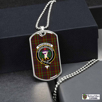 MacMaster (McMaster) Tartan Dog Tag Necklace with Family Crest Silver No - Tartan Vibes Clothing