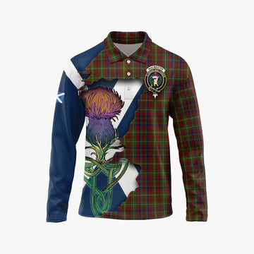 MacMaster (McMaster) Tartan Family Crest Long Sleeve Polo Shirt Scottish Thistle Celtic Inspired Unisex - Tartan Vibes Clothing