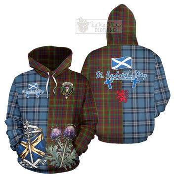 MacMaster (McMaster) Tartan Hoodie Happy St. Andrew's Day Half Tartan Style Zip Hoodie - Tartan Vibes Clothing
