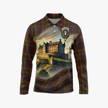 MacMaster (McMaster) Tartan Family Crest Long Sleeve Polo Shirt with Scottish Ancient Castle Style Unisex - Tartan Vibes Clothing