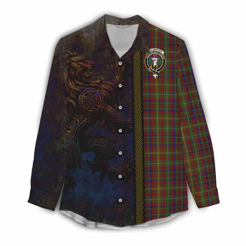 MacMaster (McMaster) Tartan Family Crest Women's Casual Shirt Alba Gu Brath Be Brave Lion Ancient Style Female - Tartan Vibes Clothing