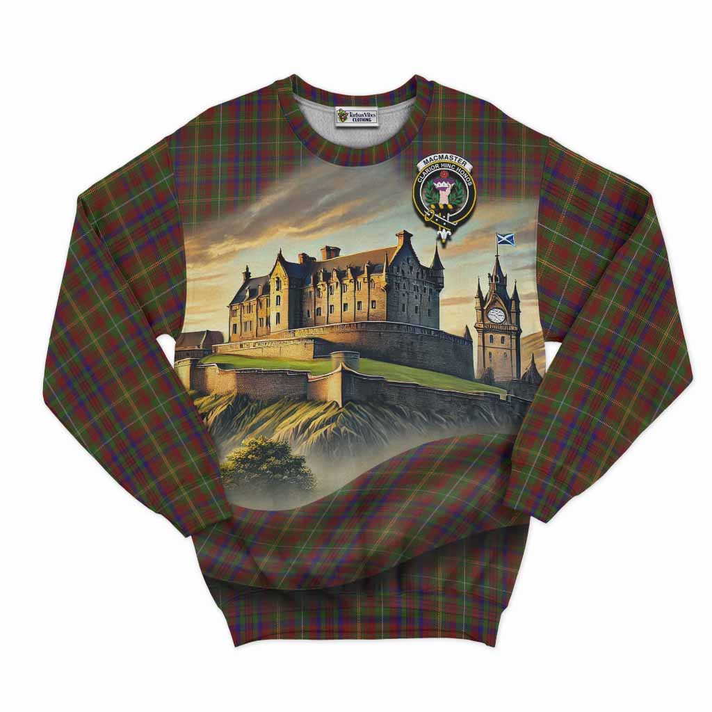MacMaster (McMaster) Tartan Family Crest Sweatshirt with Scottish Ancient Castle Style Unisex - Tartan Vibes Clothing