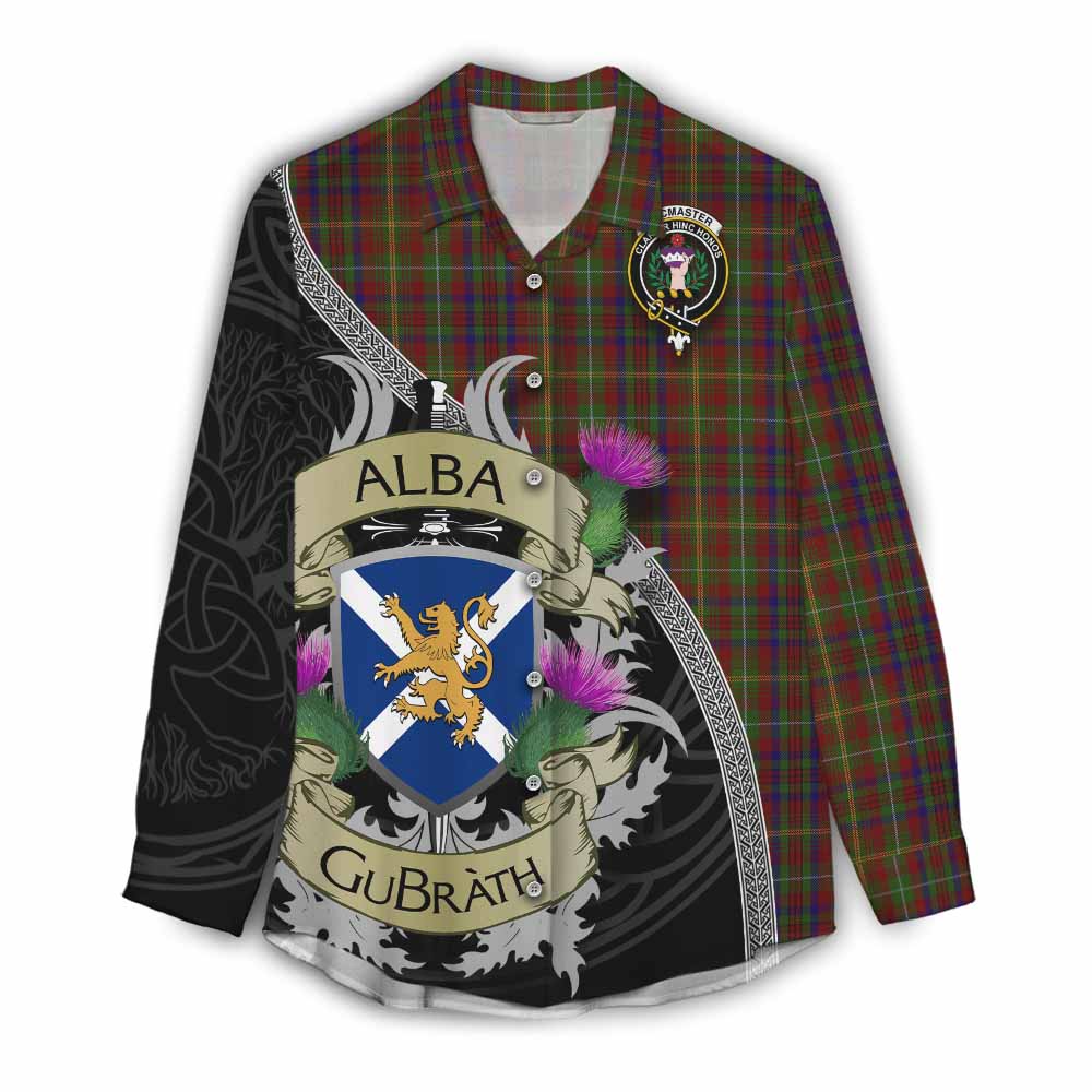 MacMaster (McMaster) Tartan Family Crest Women's Casual Shirt Lion Rampant Royal Thistle Shield Celtic Inspired Female - Tartan Vibes Clothing