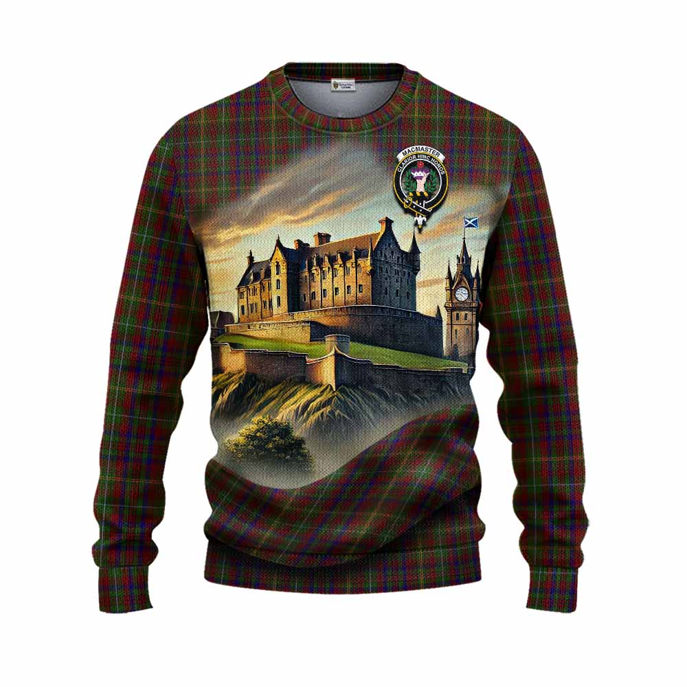MacMaster (McMaster) Tartan Family Crest Knitted Sweater with Scottish Ancient Castle Style Unisex - Tartan Vibes Clothing