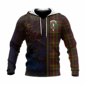 MacMaster (McMaster) Tartan Family Crest Knitted Hoodie Alba Gu Brath Be Brave Lion Ancient Style Unisex Knitted Pullover Hoodie - Tartan Vibes Clothing