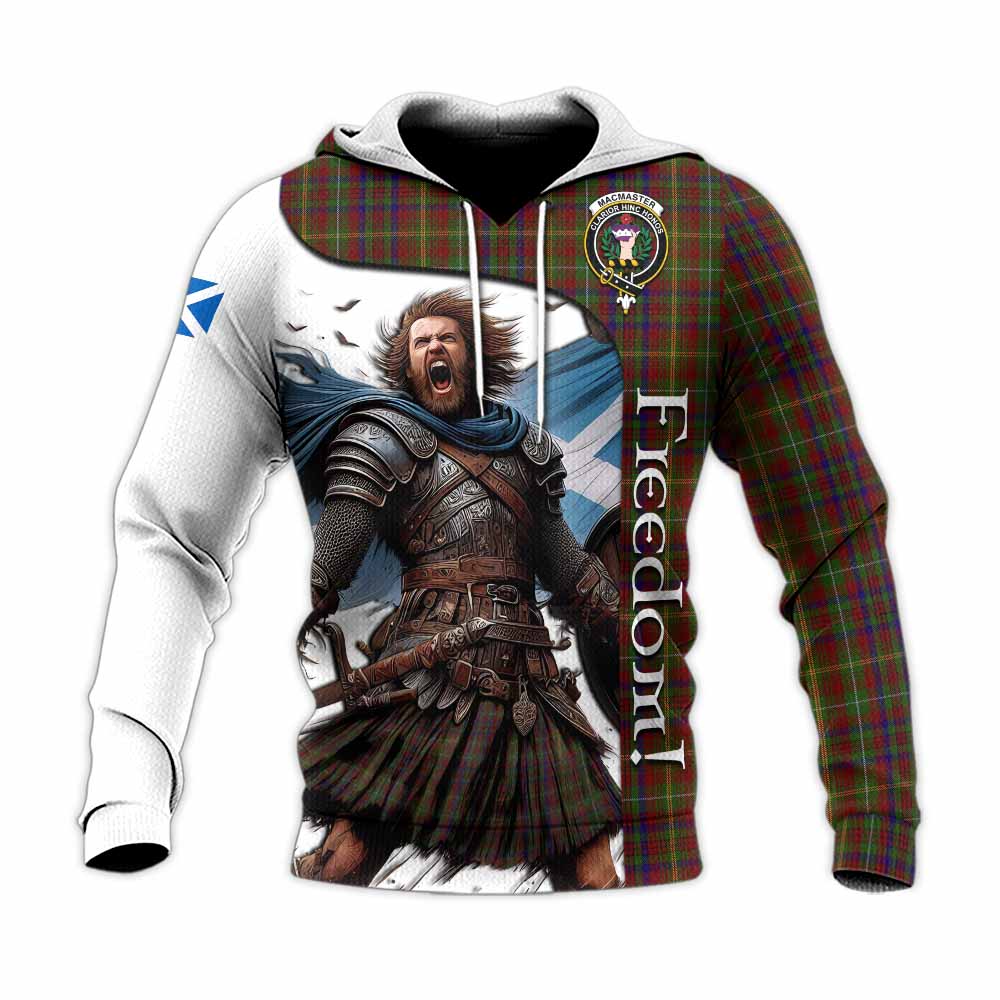 Tartan Vibes Clothing MacMaster (McMaster) Crest Tartan Knitted Hoodie Inspired by the Freedom of Scottish Warrior