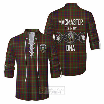 MacMaster (McMaster) Tartan Ghillie Kilt Shirt with Family Crest DNA In Me Style Men - Tartan Vibes Clothing