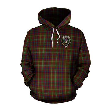 MacMaster (McMaster) Tartan Cotton Hoodie with Family Crest and Bearded Skull Holding Bottles of Whiskey