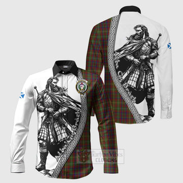 MacMaster (McMaster) Tartan Clan Crest Long Sleeve Button Shirt with Highlander Warrior Celtic Style