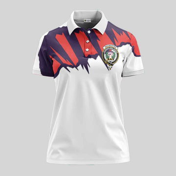 MacMaster (McMaster) Clan Crest Women's Polo Shirt with Retro Sport Style Women - 2D-tartanvibesclothing