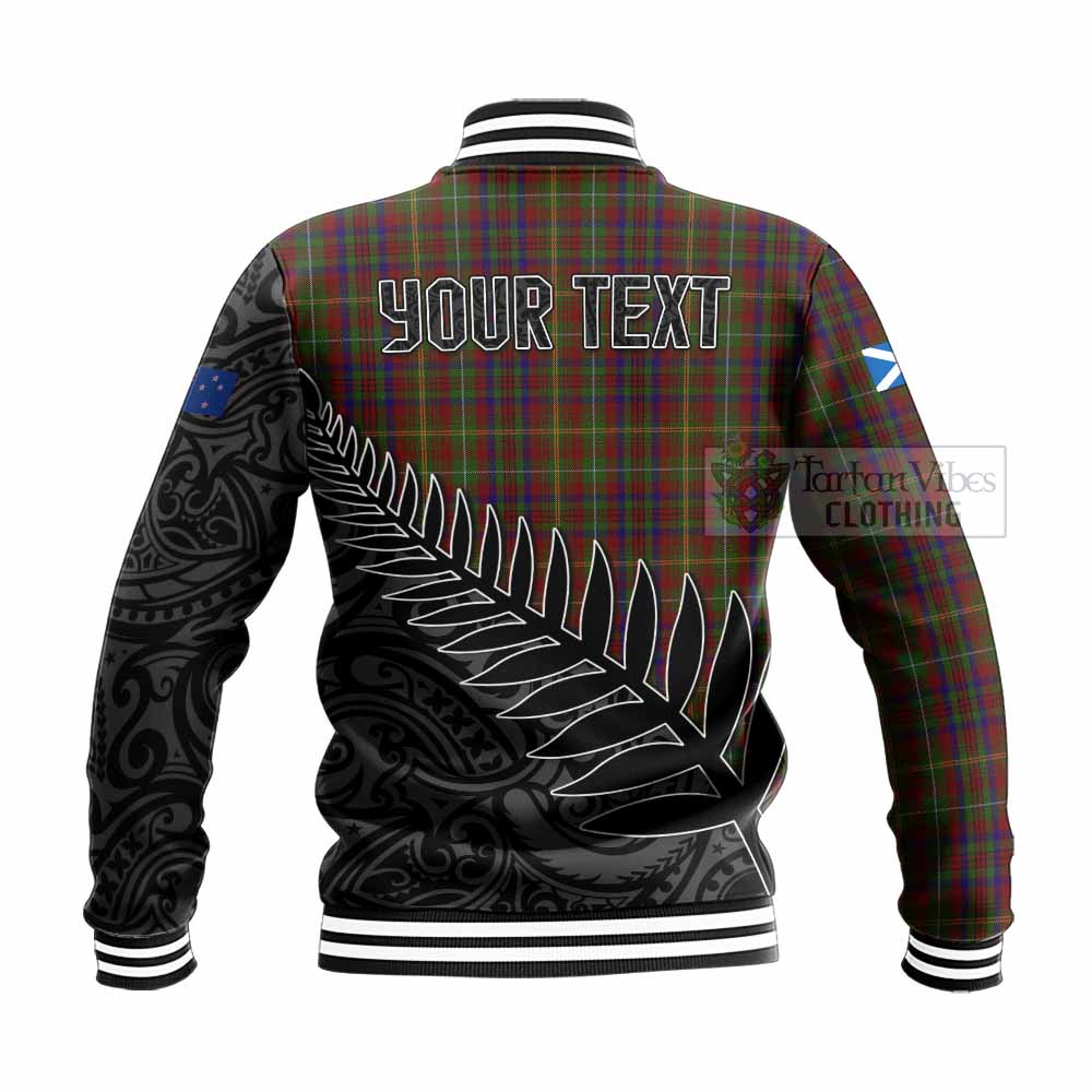 Tartan Vibes Clothing MacMaster (McMaster) Crest Tartan Baseball Jacket with New Zealand Silver Fern Half Style