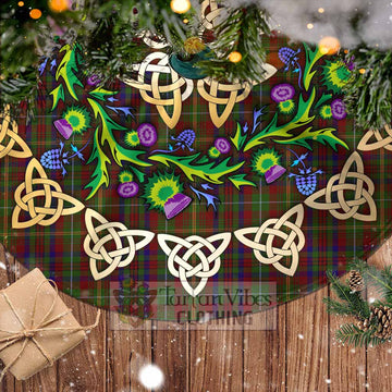 MacMaster (McMaster) Tartan Christmas Tree Skirt with Thistle Celtic Knot Style