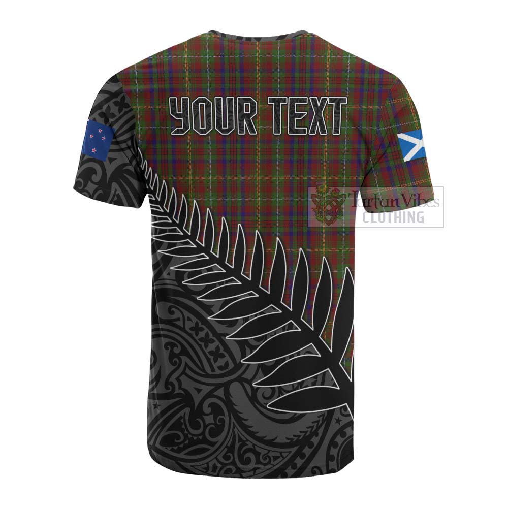 Tartan Vibes Clothing MacMaster (McMaster) Crest Tartan Cotton T-shirt with New Zealand Silver Fern Half Style