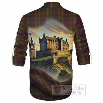 MacMaster (McMaster) Tartan Family Crest Ghillie Kilt Shirt with Scottish Ancient Castle Style - Tartan Vibes Clothing
