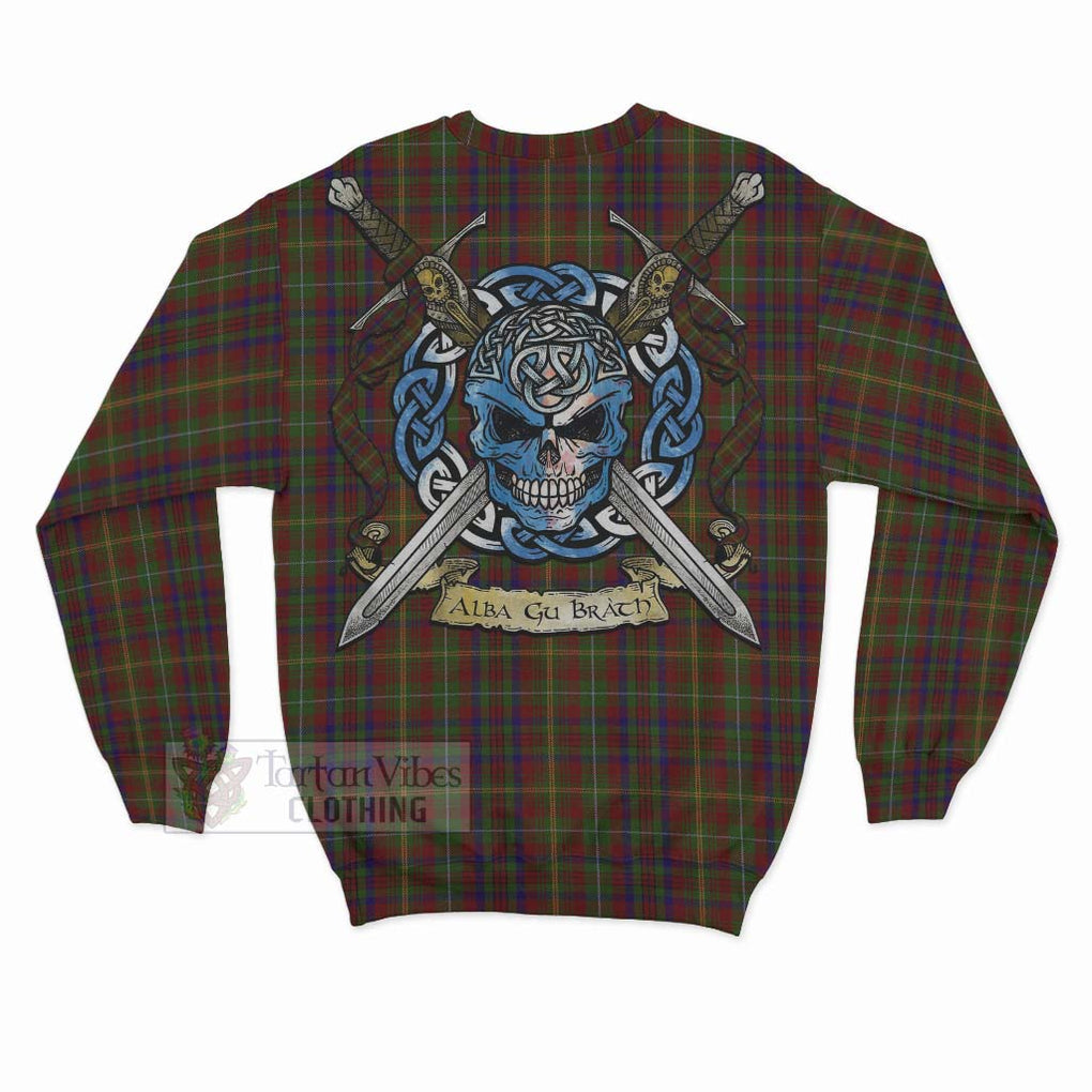 Tartan Vibes Clothing MacMaster (McMaster) Tartan Sweatshirt with Family Crest Celtic Skull Style