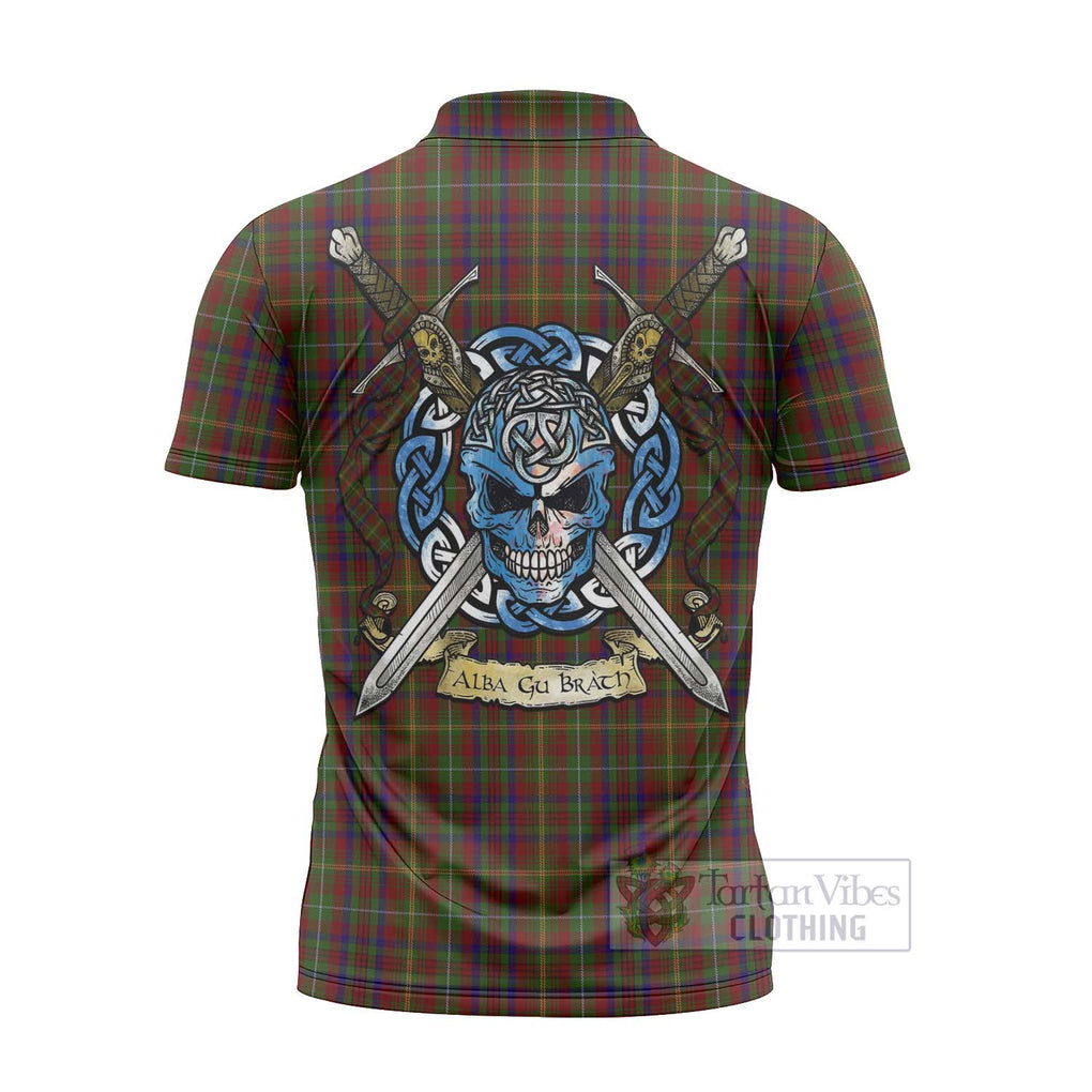 Tartan Vibes Clothing MacMaster (McMaster) Tartan Zipper Polo Shirt with Family Crest Celtic Skull Style